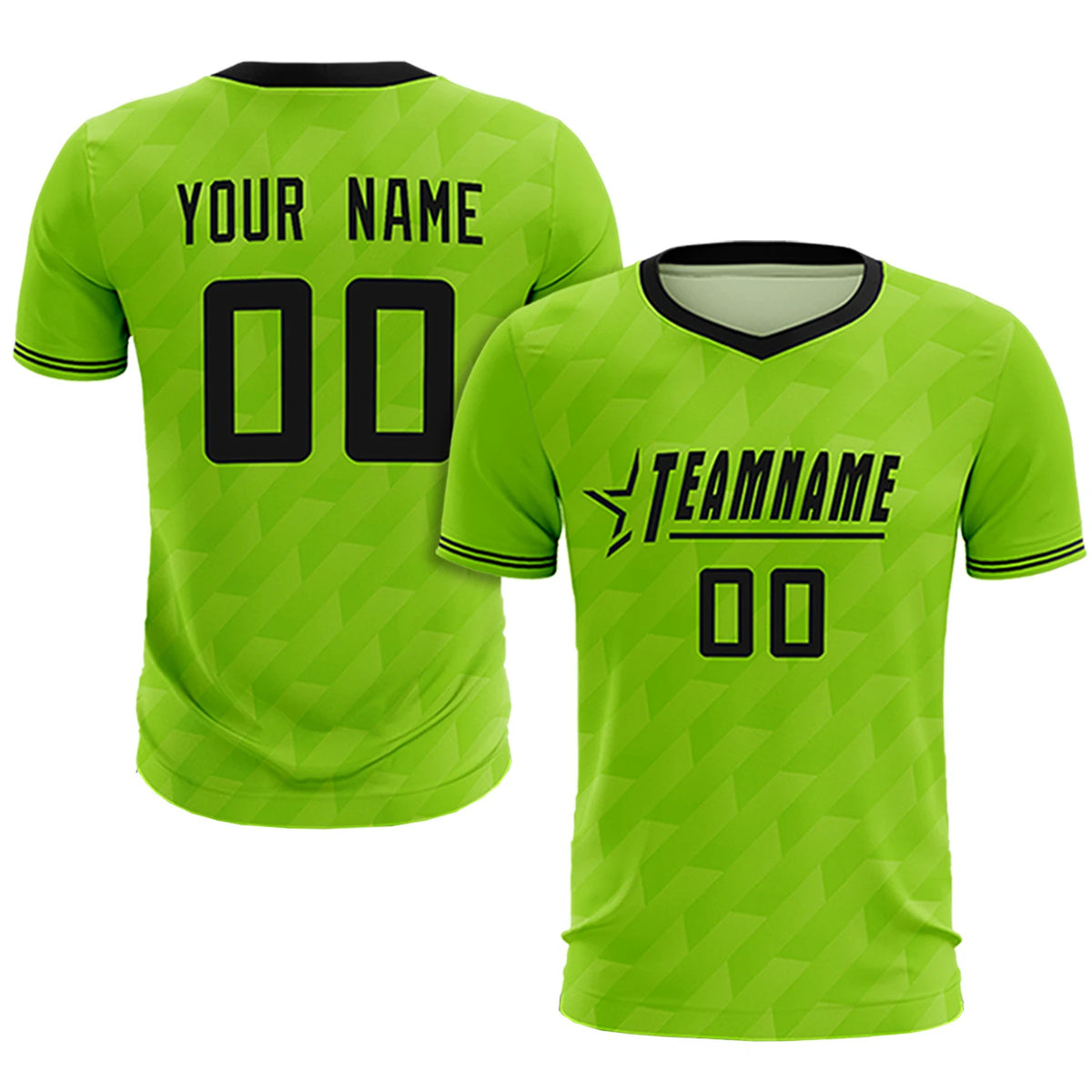 Custom Neon Green Black Training Uniform Soccer Sets Jersey