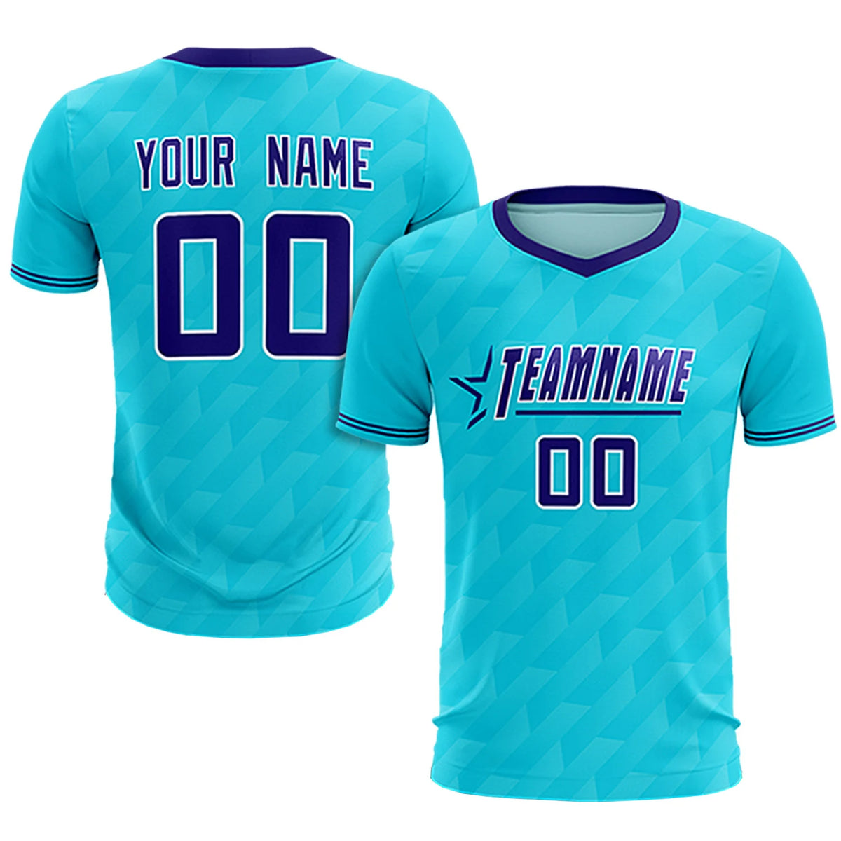 Custom Sky Blue Purple Training Uniform Soccer Sets Jersey