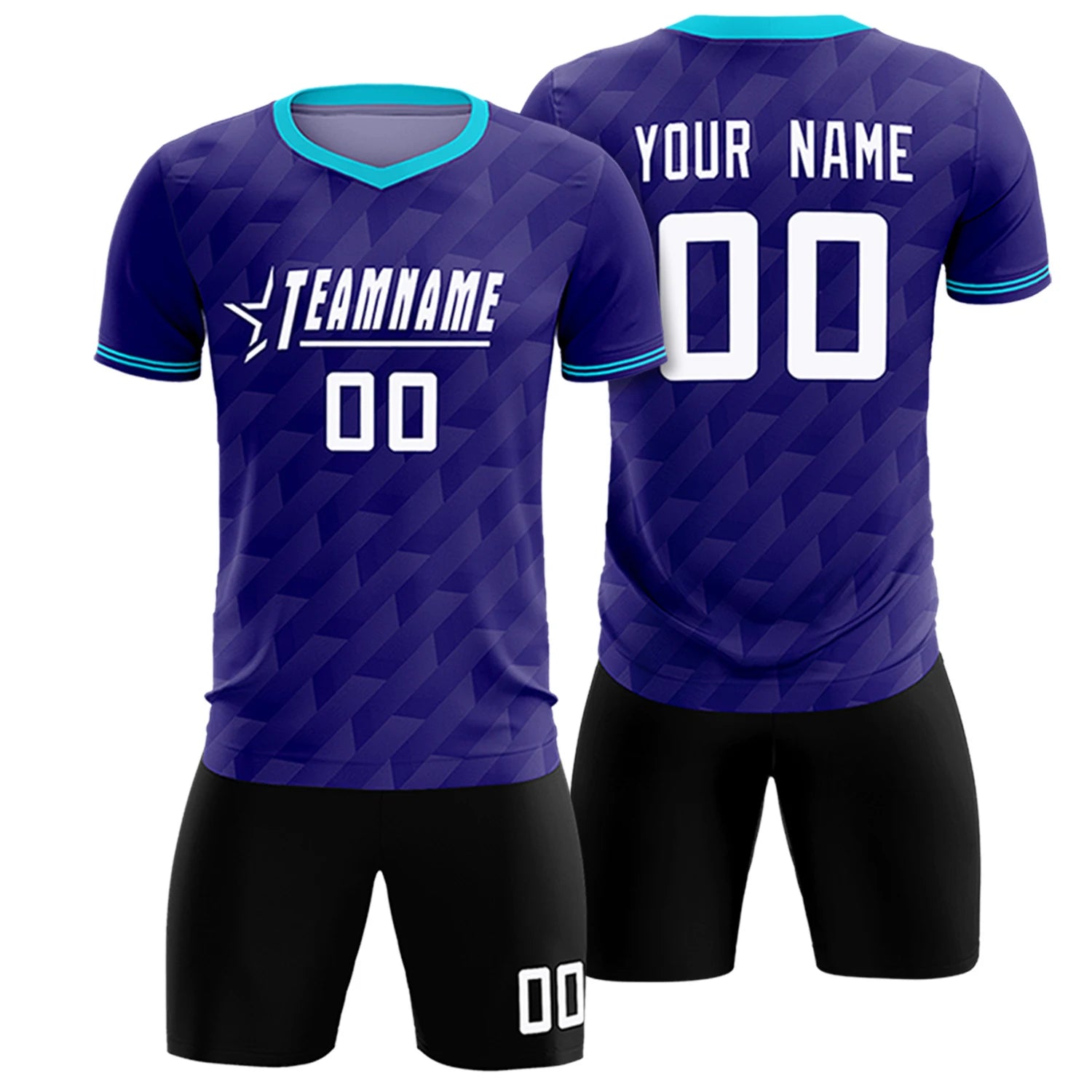 Custom Purple Sky Blue Training Uniform Soccer Sets Jersey