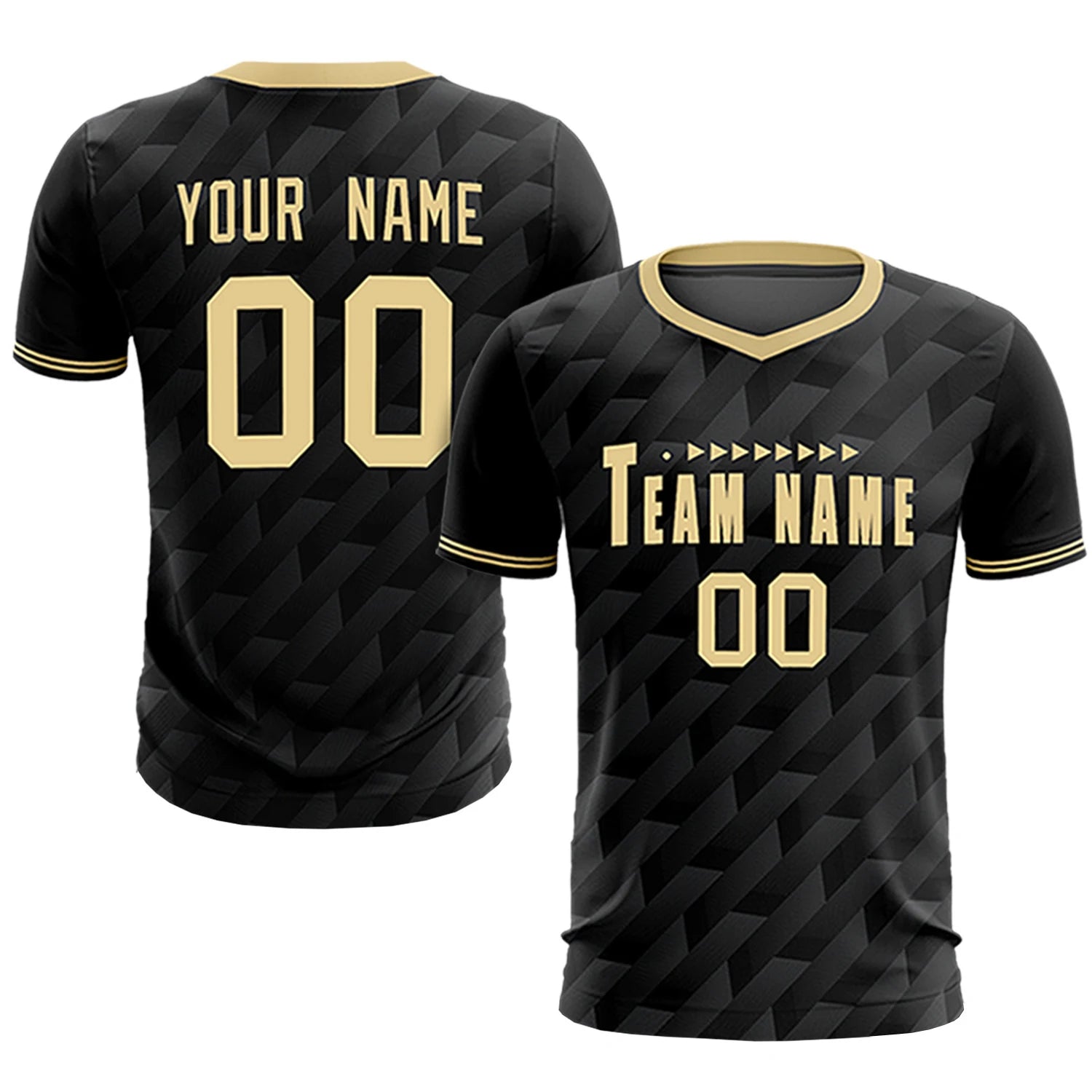 Custom Black Khaki Training Uniform Soccer Sets Jersey