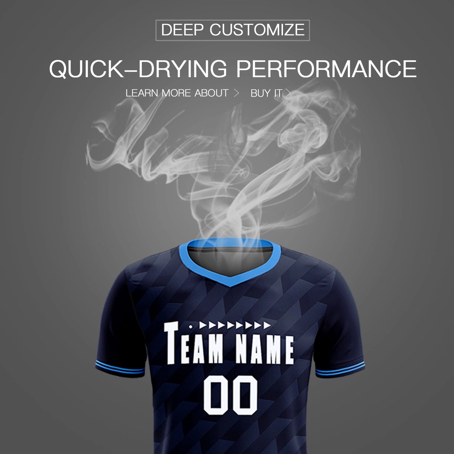 Custom Navy Powder Blue Training Uniform Soccer Sets Jersey