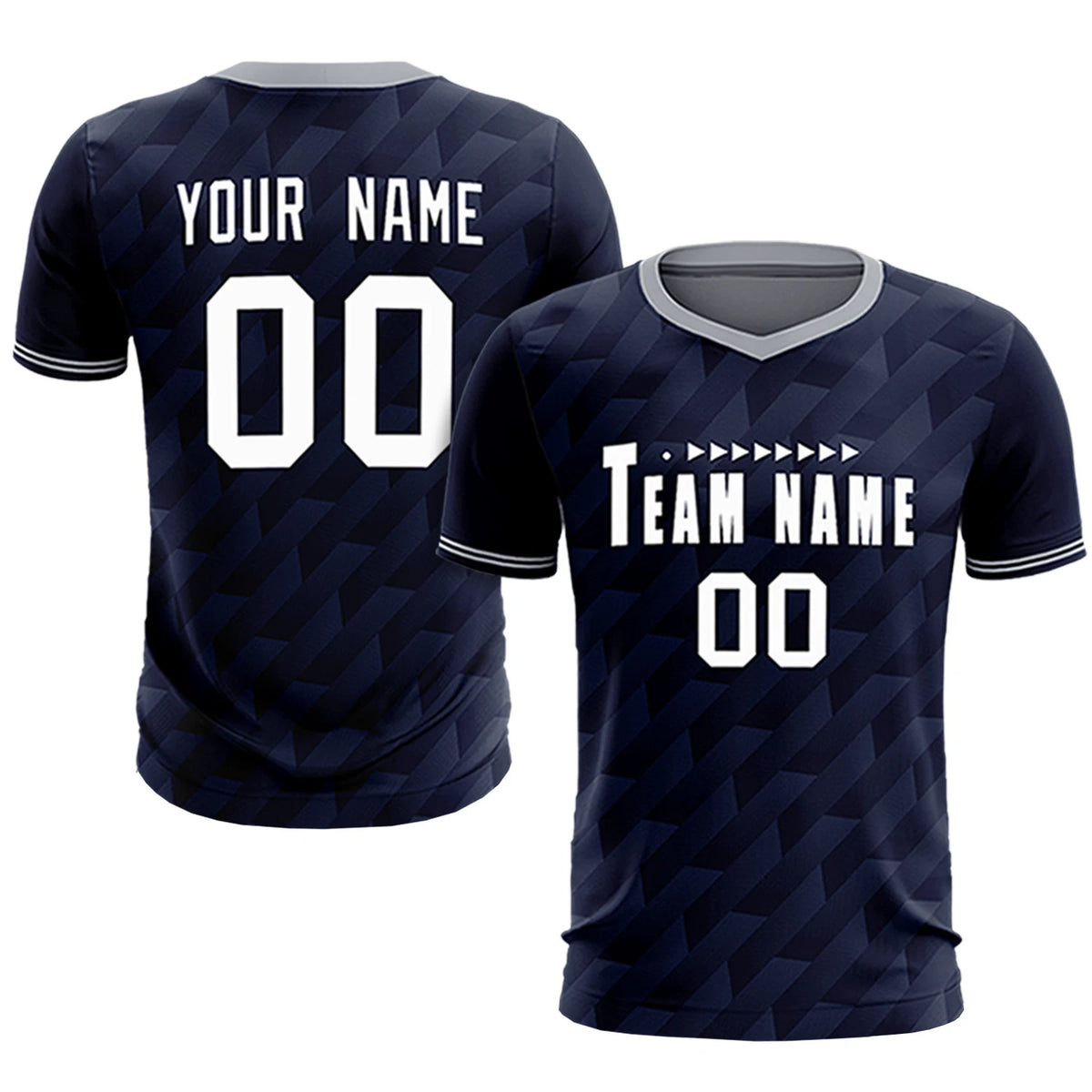 Custom Navy Gray Training Uniform Soccer Sets Jersey