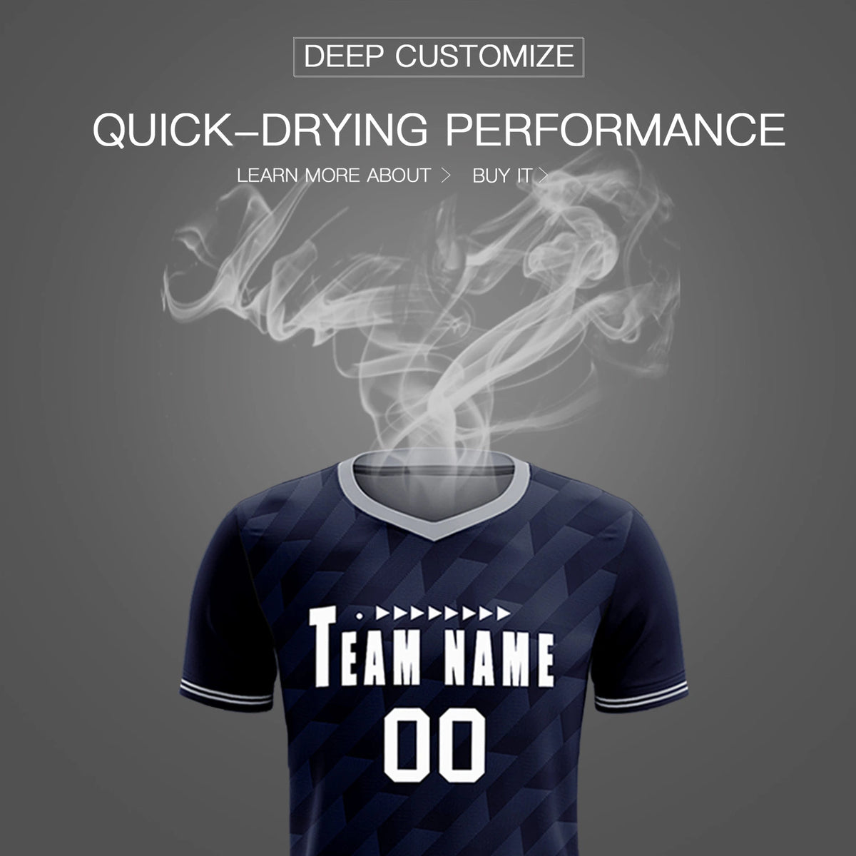 Custom Navy Gray Training Uniform Soccer Sets Jersey