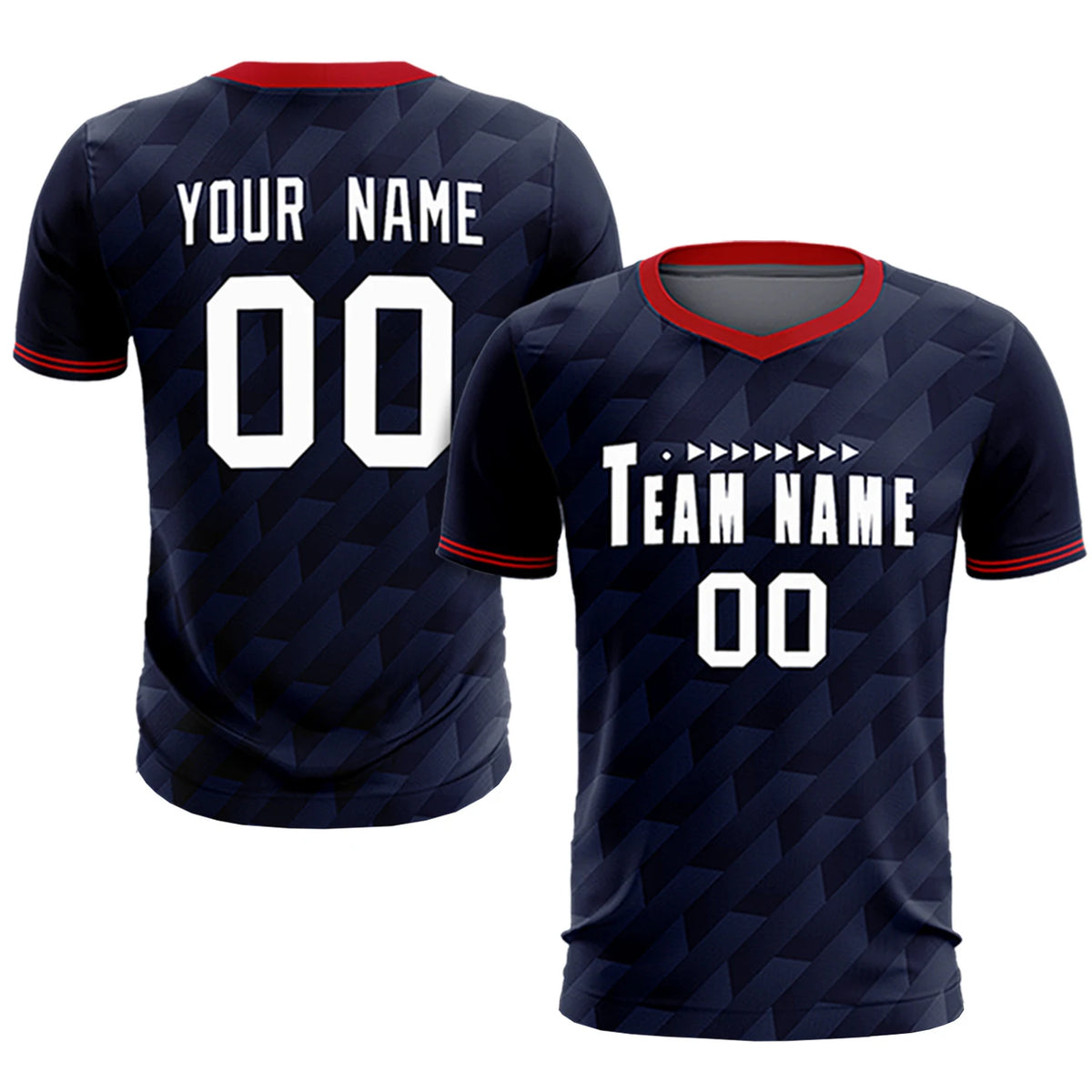 Custom Navy Red Training Uniform Soccer Sets Jersey