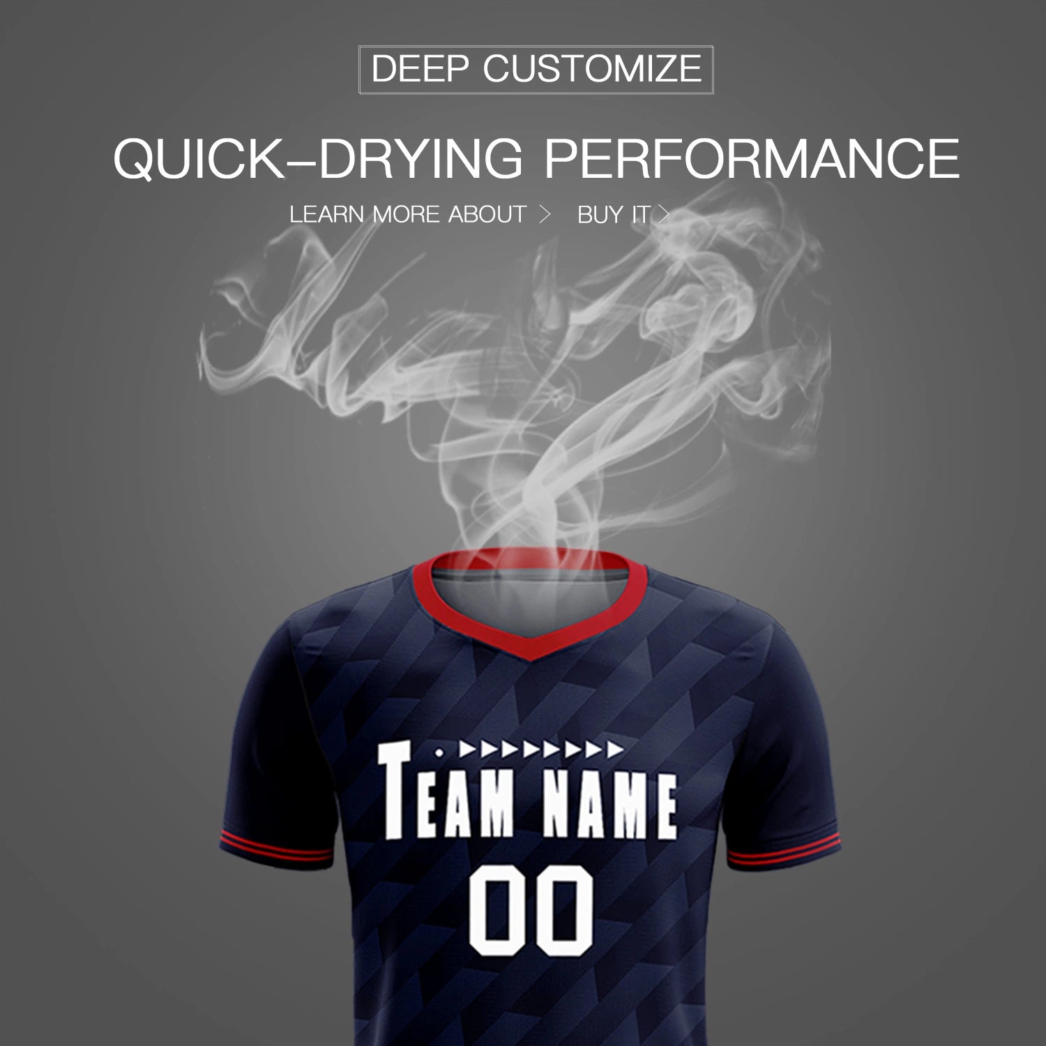 Custom Navy Red Training Uniform Soccer Sets Jersey