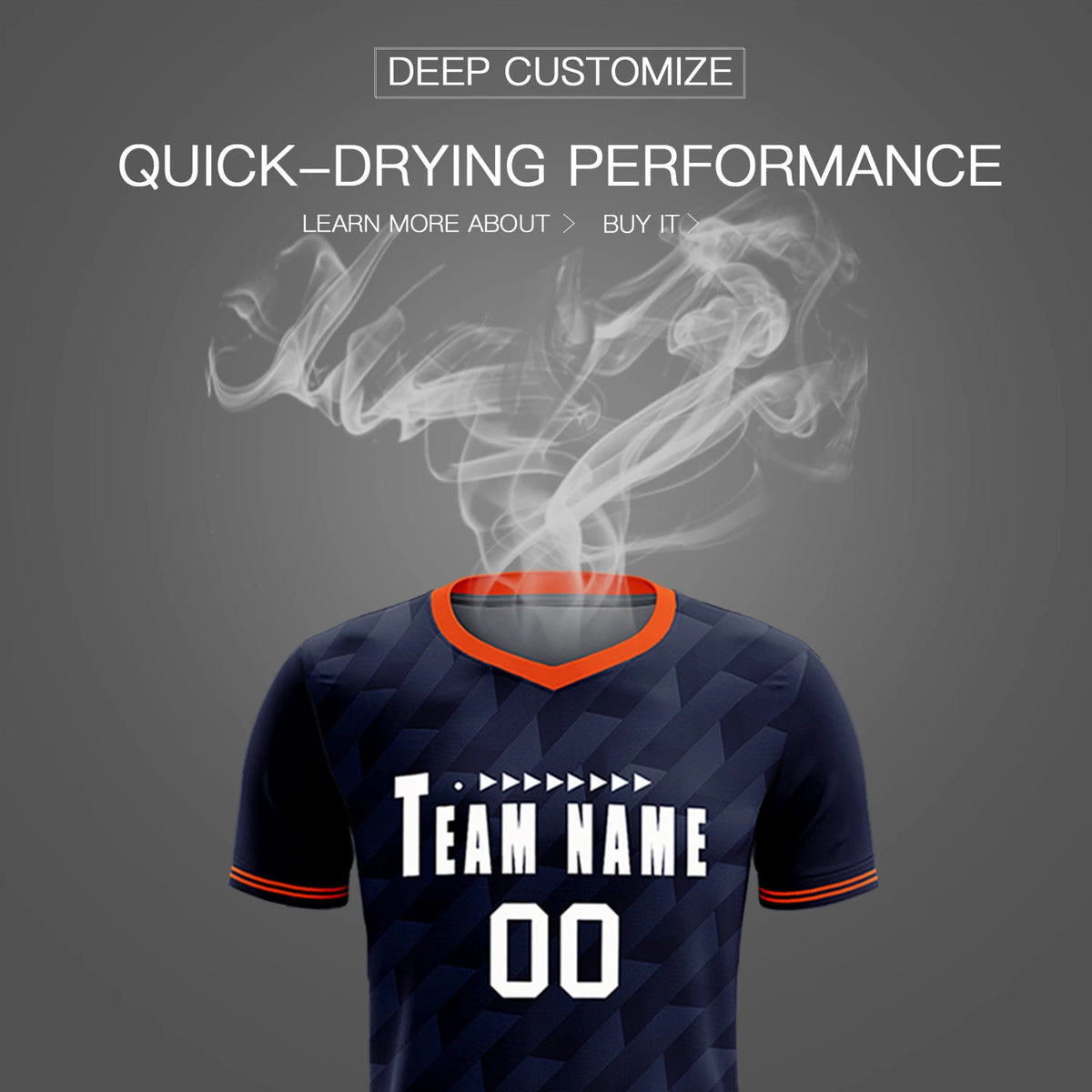 Custom Navy Orange Training Uniform Soccer Sets Jersey
