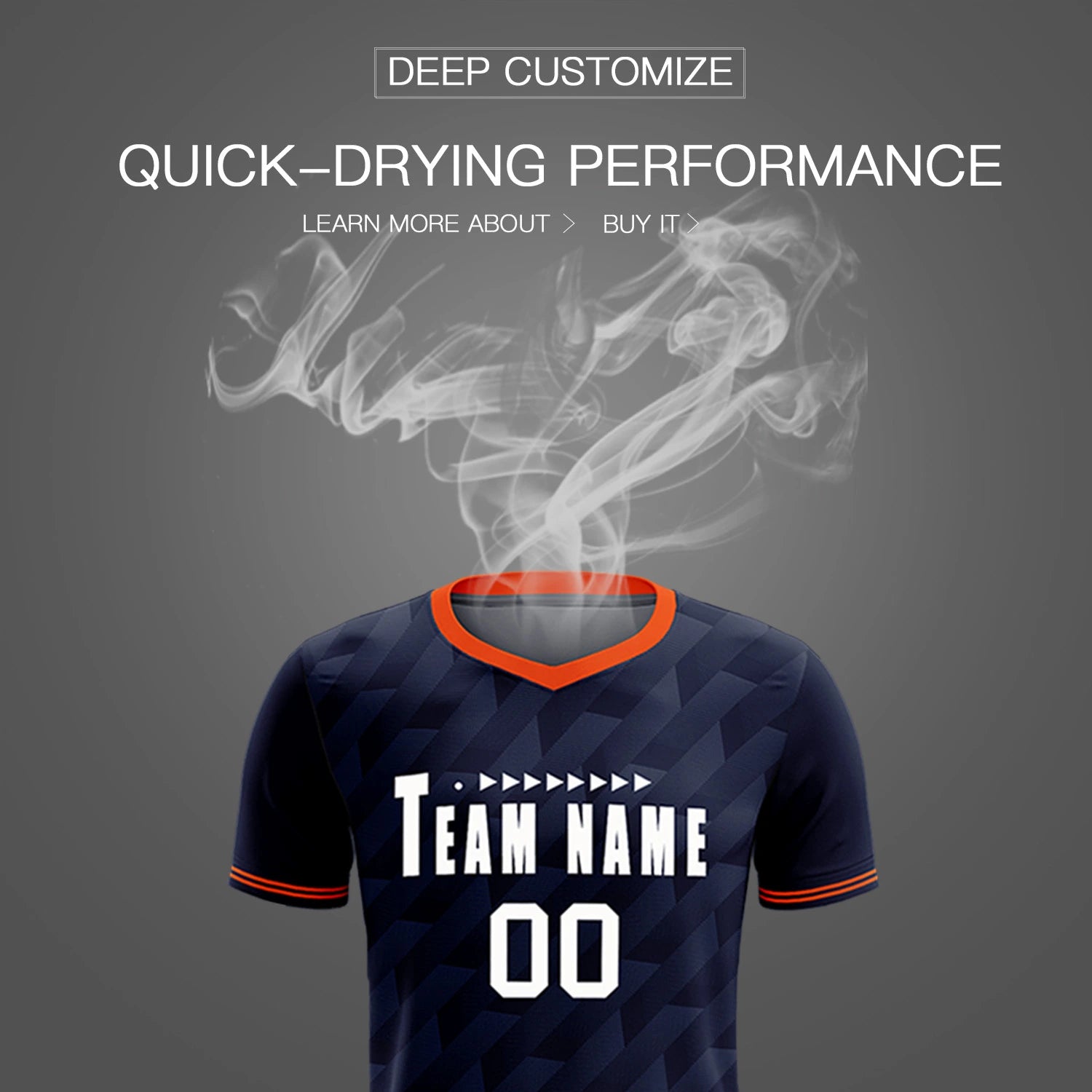 Custom Navy Orange Training Uniform Soccer Sets Jersey