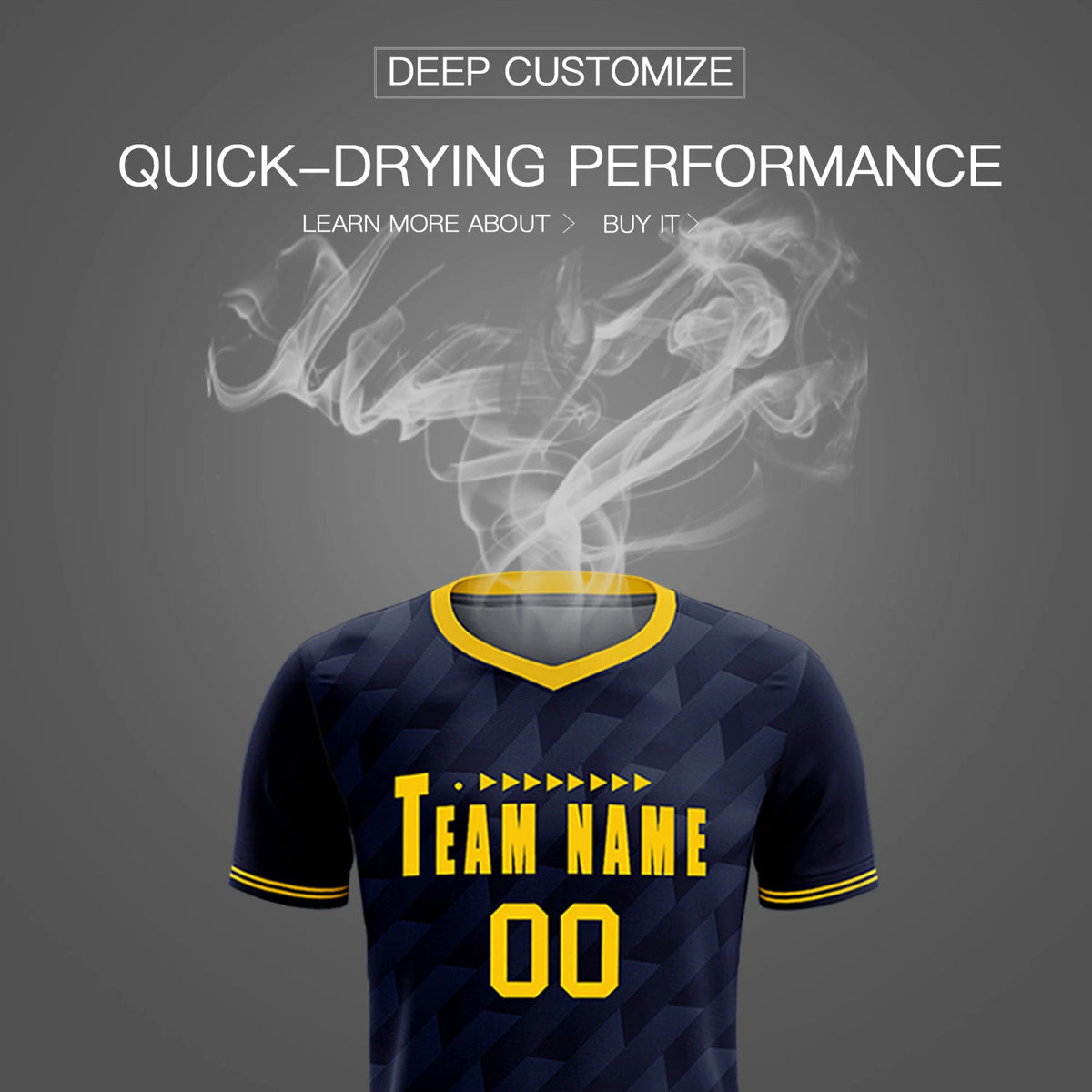 Custom Navy Gold01 Training Uniform Soccer Sets Jersey
