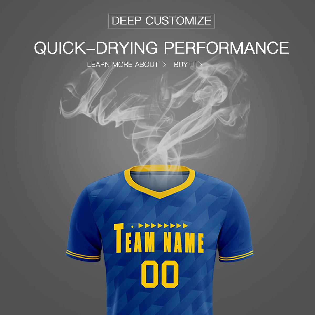 Custom Royal Blue Gold01 Training Uniform Soccer Sets Jersey