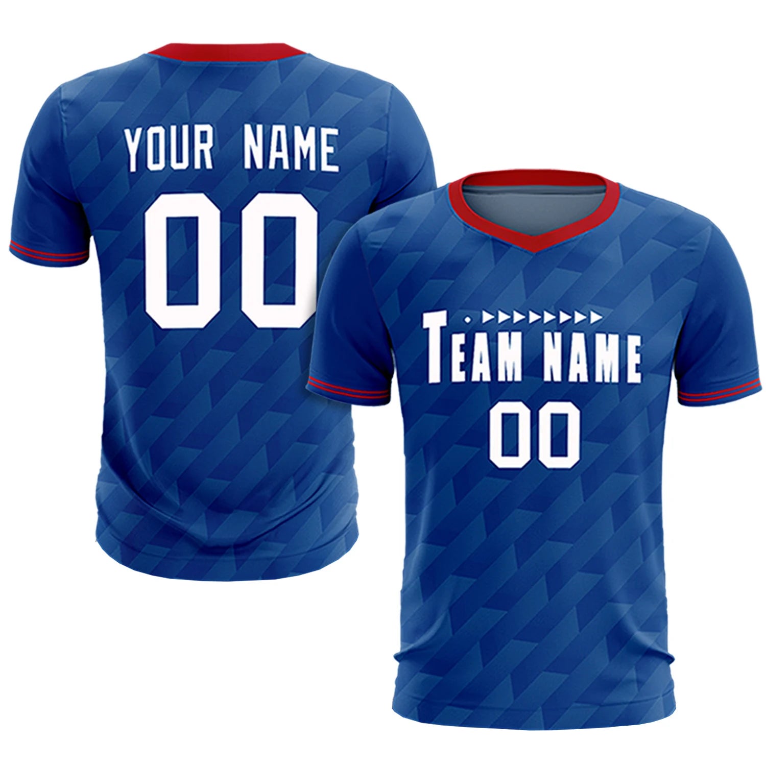 Custom Royal Blue Red Training Uniform Soccer Sets Jersey
