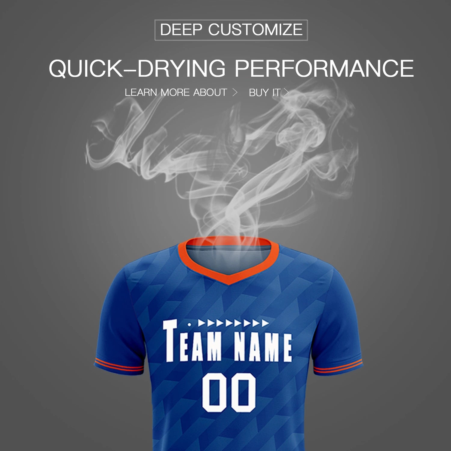 Custom Royal Blue Orange Training Uniform Soccer Sets Jersey