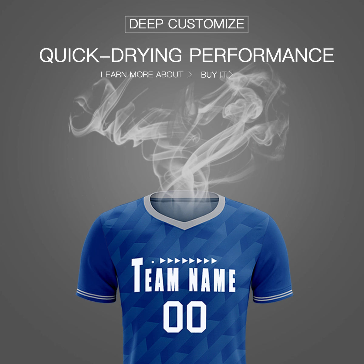 Custom Royal Blue Gray Training Uniform Soccer Sets Jersey