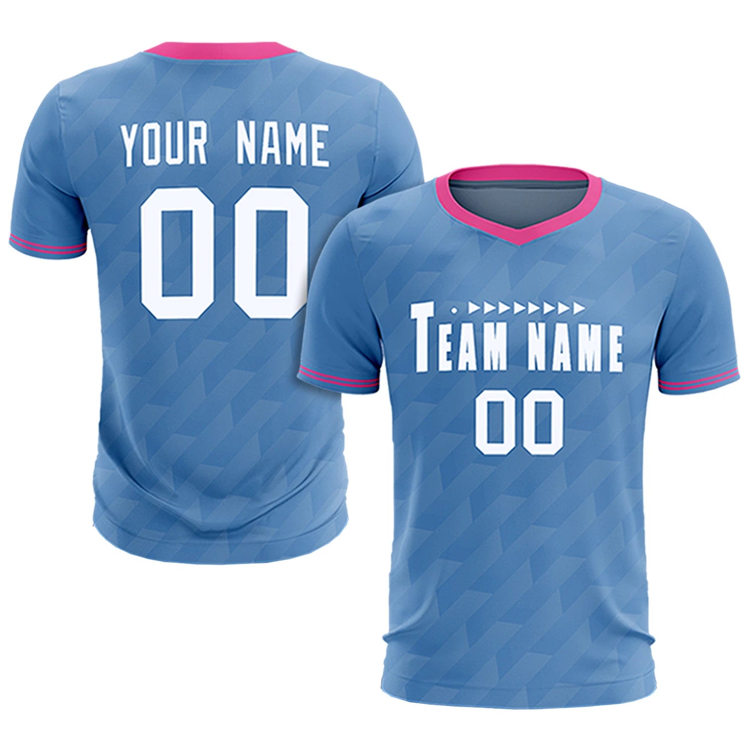 Custom Light Blue Pink Training Uniform Soccer Sets Jersey