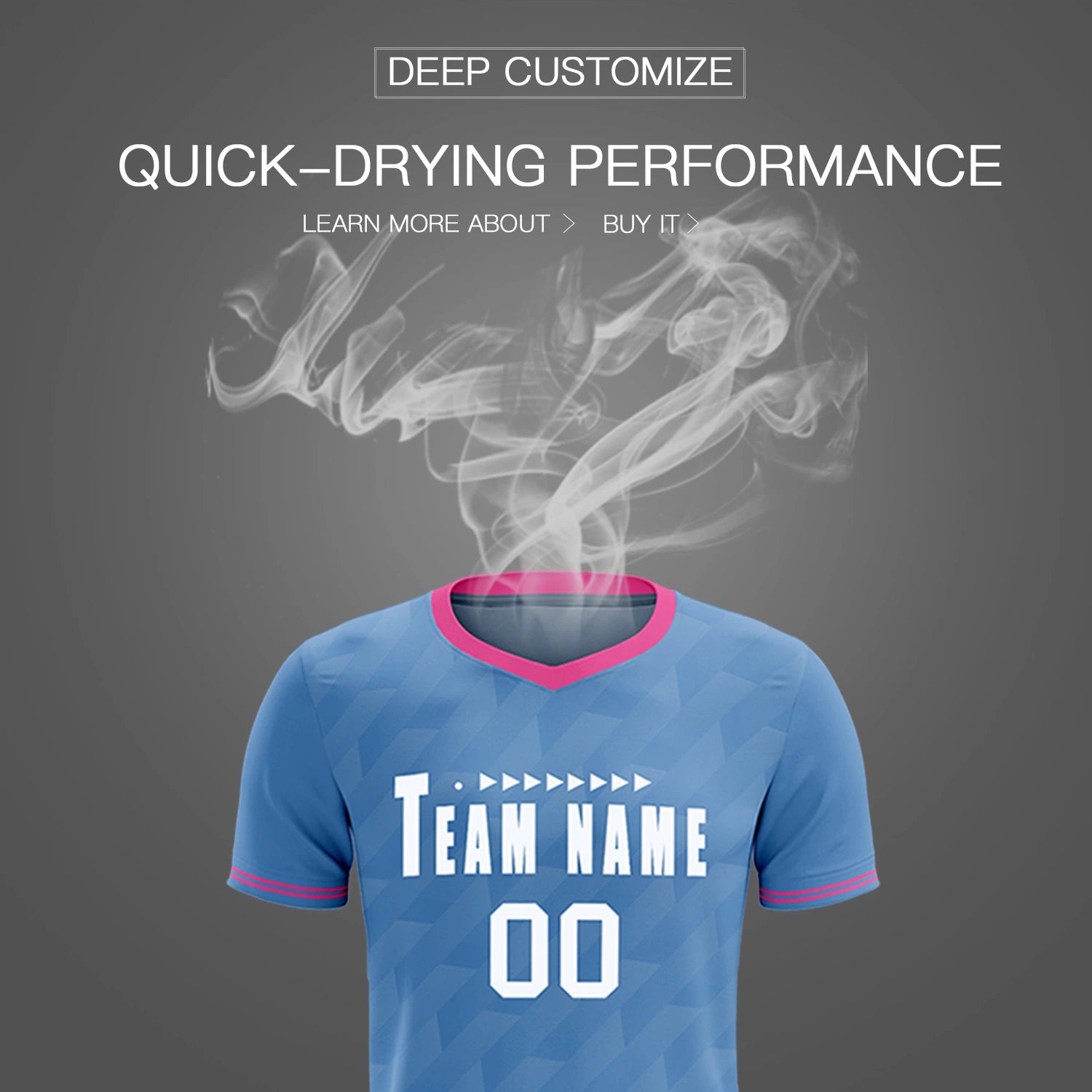 Custom Light Blue Pink Training Uniform Soccer Sets Jersey