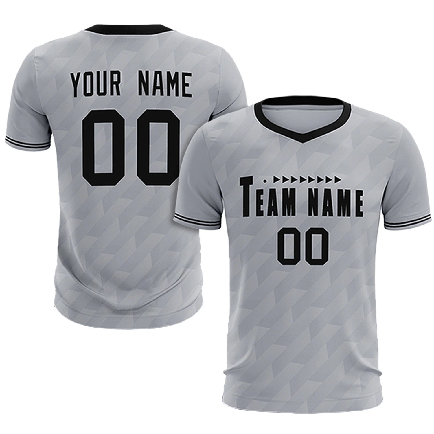 Custom Gray Black Training Uniform Soccer Sets Jersey