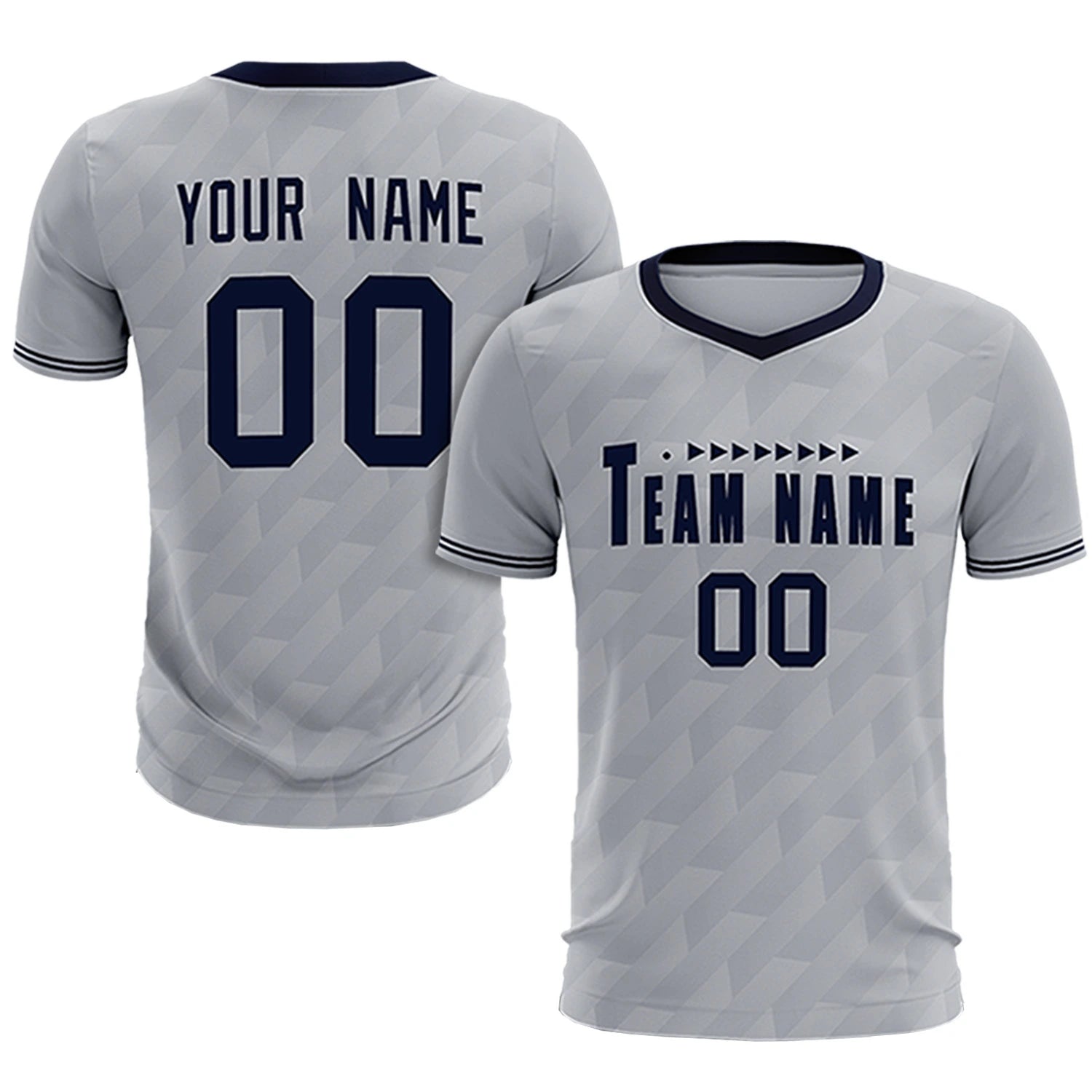 Custom Gray Navy Training Uniform Soccer Sets Jersey