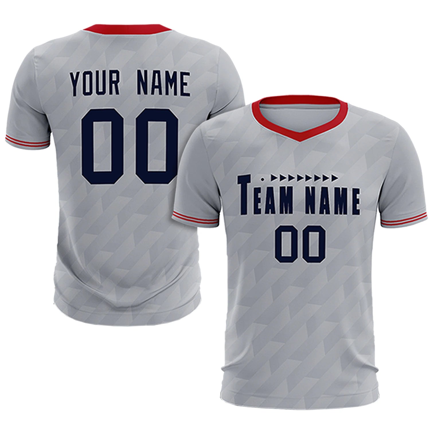 Custom Gray Red Training Uniform Soccer Sets Jersey