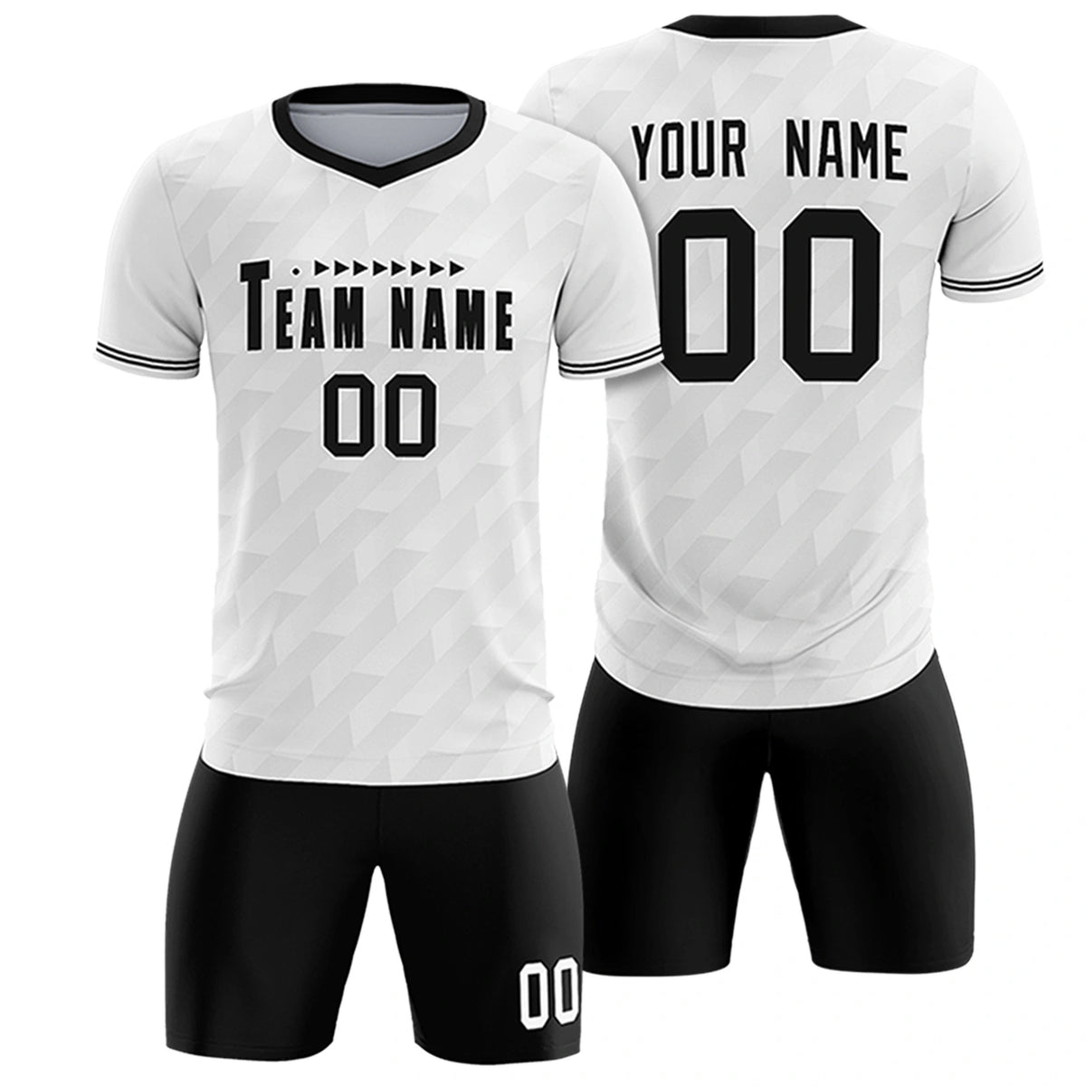 Custom White Black Training Uniform Soccer Sets Jersey