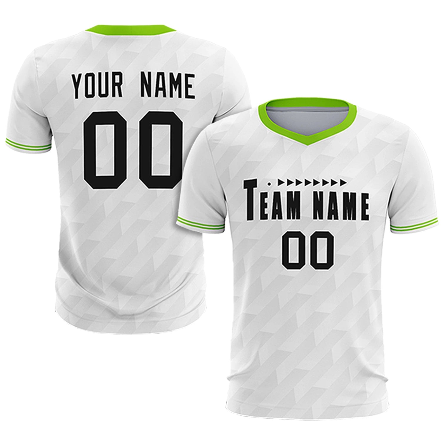 Custom White Neon Green Training Uniform Soccer Sets Jersey