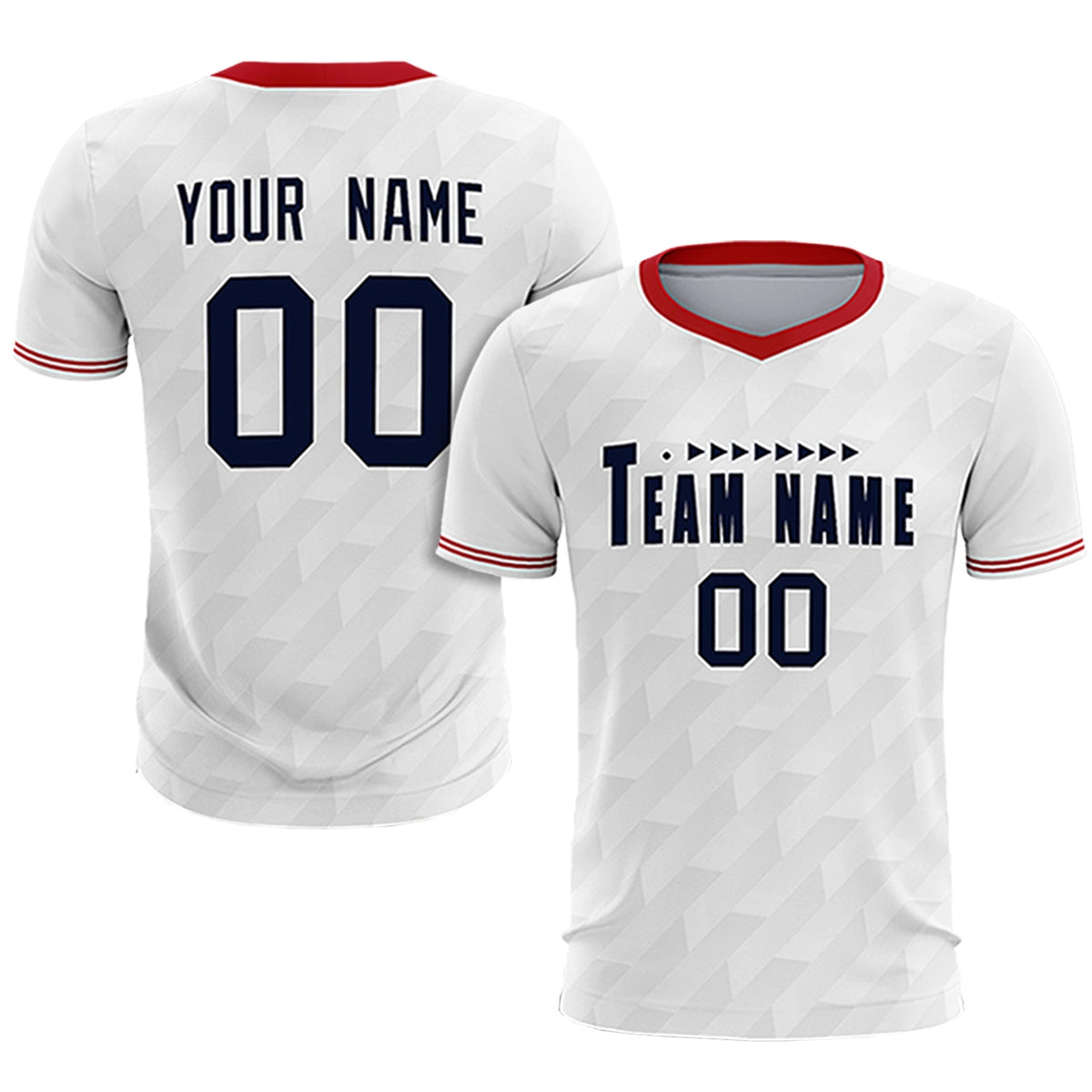 Custom White Red Training Uniform Soccer Sets Jersey
