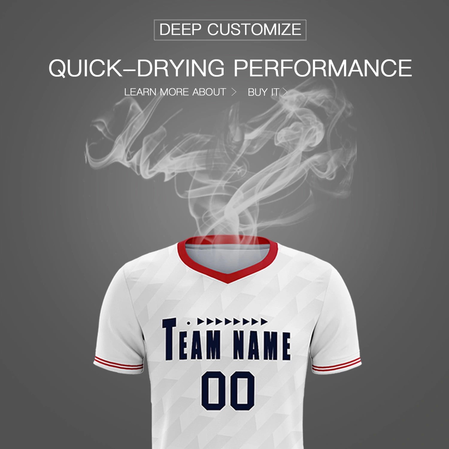 Custom White Red Training Uniform Soccer Sets Jersey