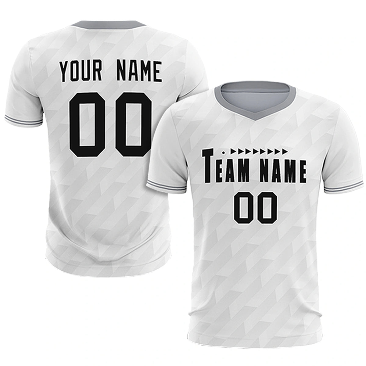 Custom White Gray Training Uniform Soccer Sets Jersey