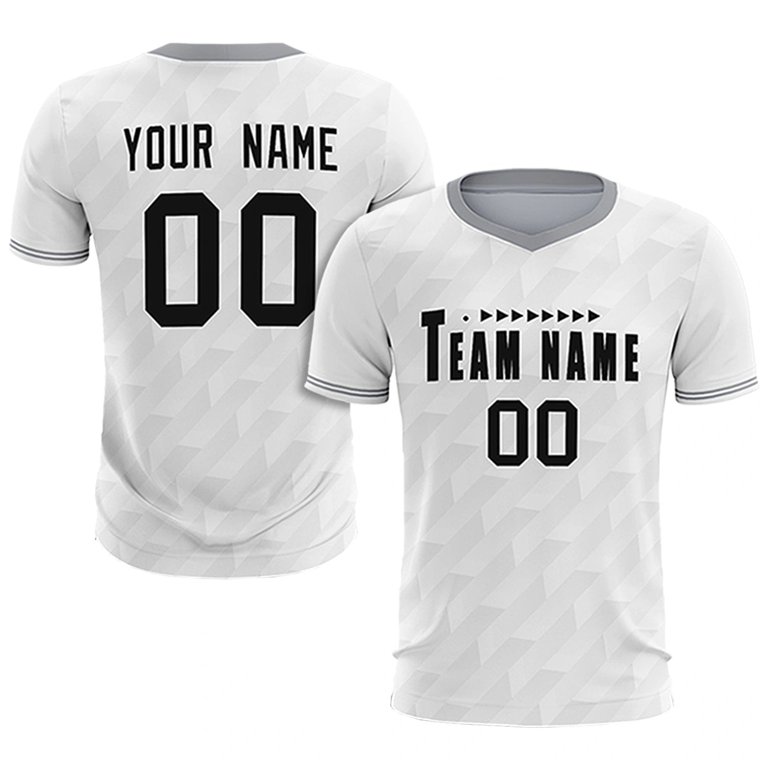 Custom White Gray Training Uniform Soccer Sets Jersey