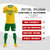 Custom Gold01 Kelly Green Training Uniform Soccer Sets Jersey