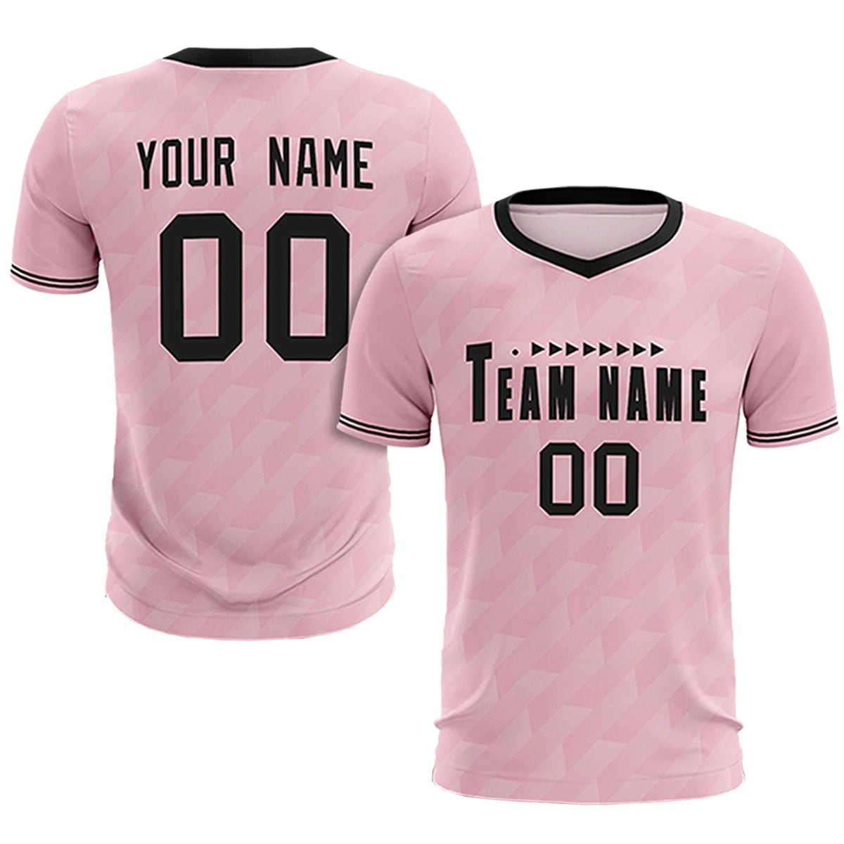 Custom Light Pink Black Training Uniform Soccer Sets Jersey