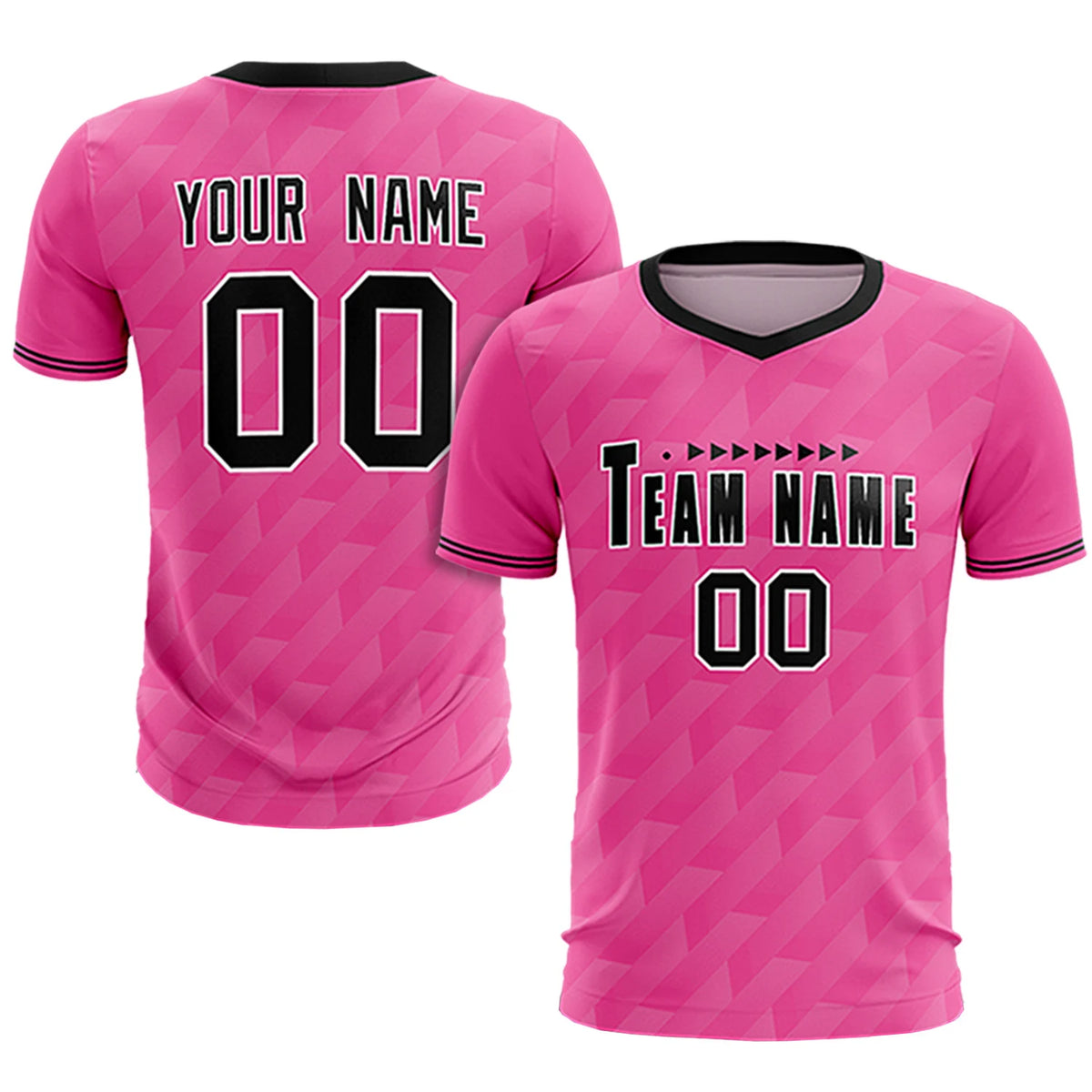 Custom Pink Black Training Uniform Soccer Sets Jersey