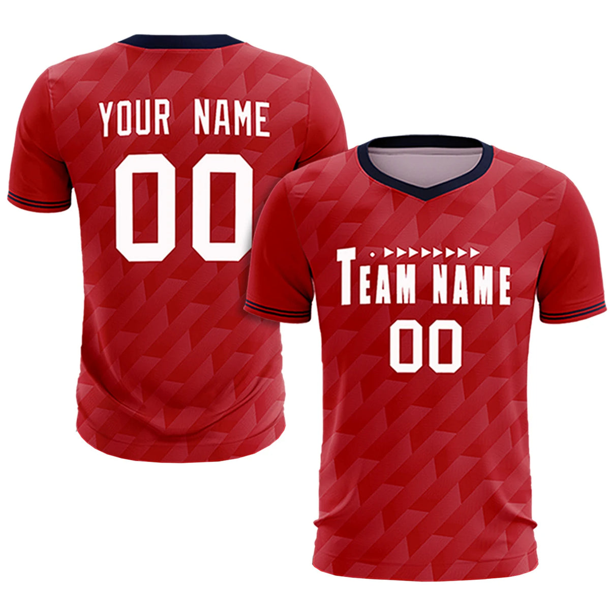 Custom Red Navy Training Uniform Soccer Sets Jersey