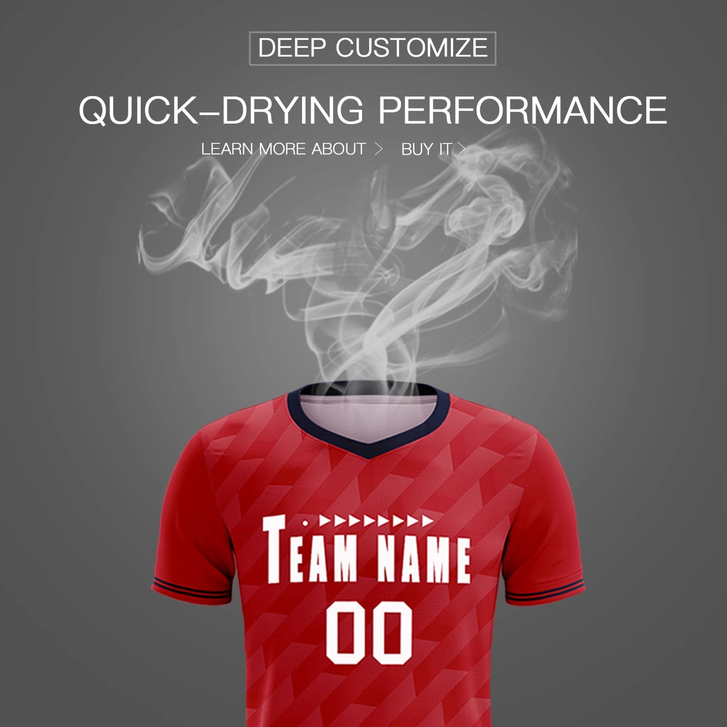 Custom Red Navy Training Uniform Soccer Sets Jersey