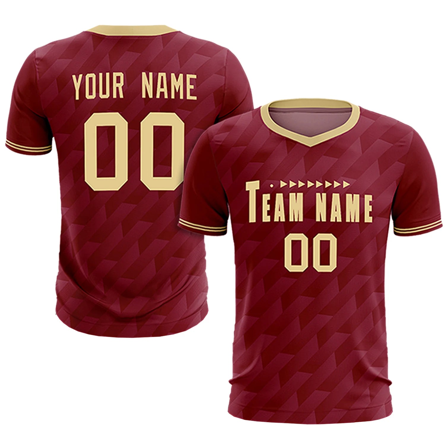 Custom Crimson Khaki Training Uniform Soccer Sets Jersey