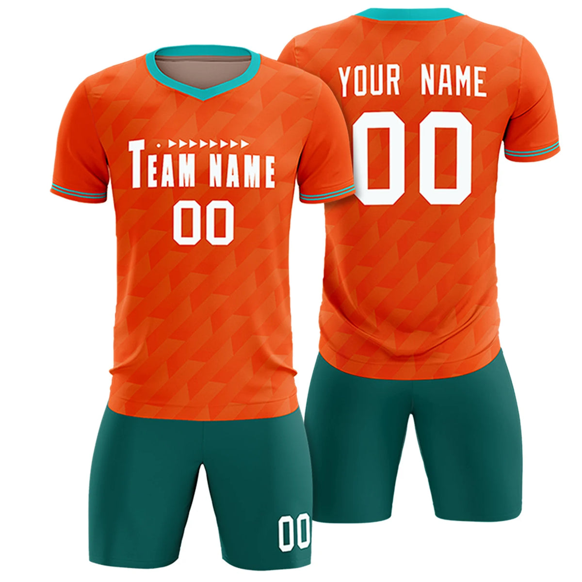 Custom Orange Bright Green Training Uniform Soccer Sets Jersey