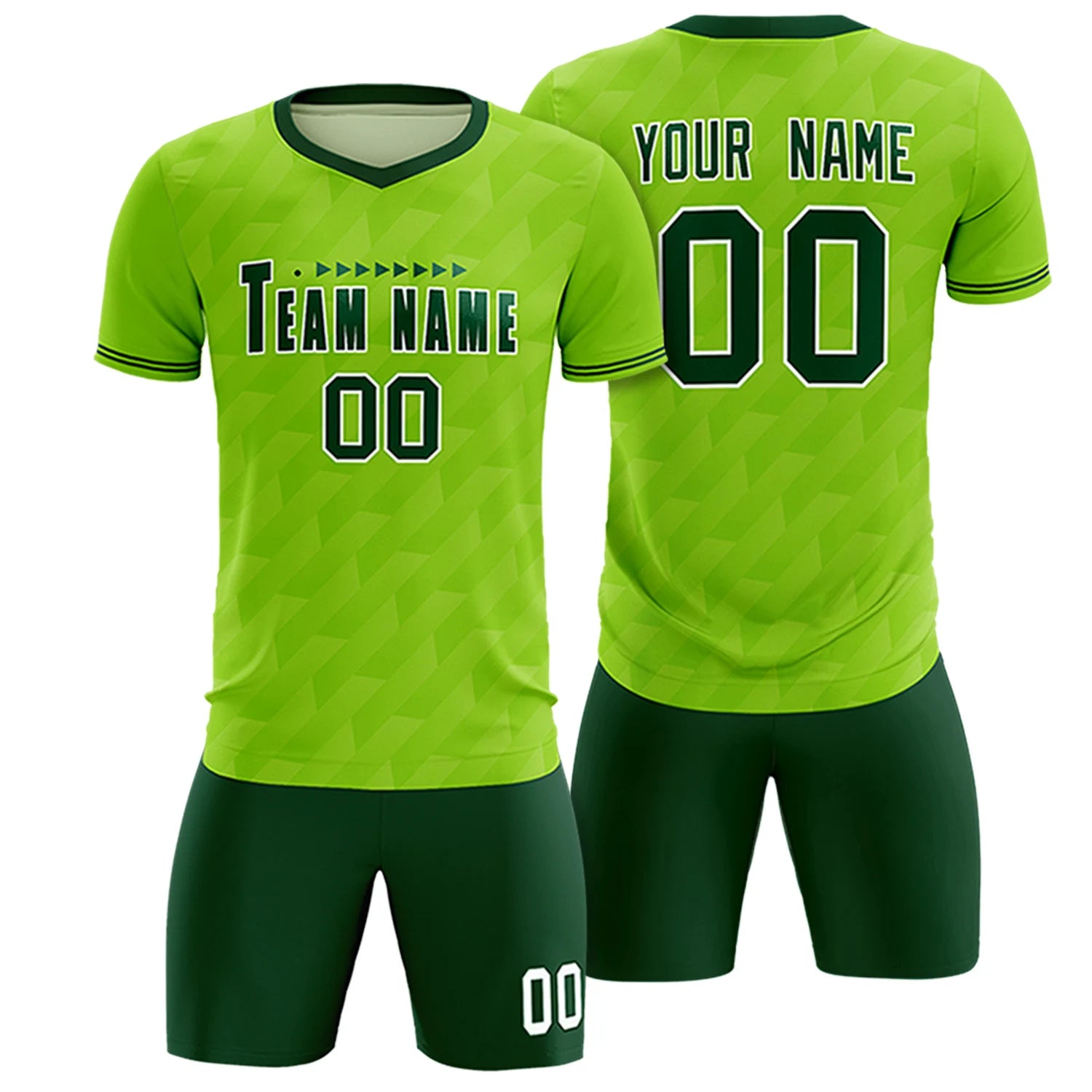 Custom Neon Green Green Training Uniform Soccer Sets Jersey