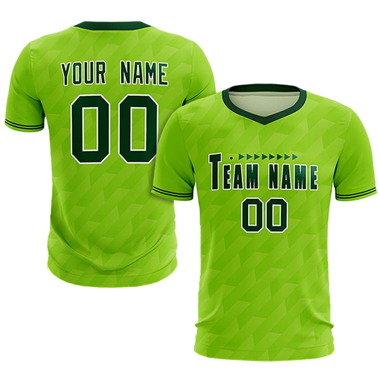 Custom Neon Green Green Training Uniform Soccer Sets Jersey
