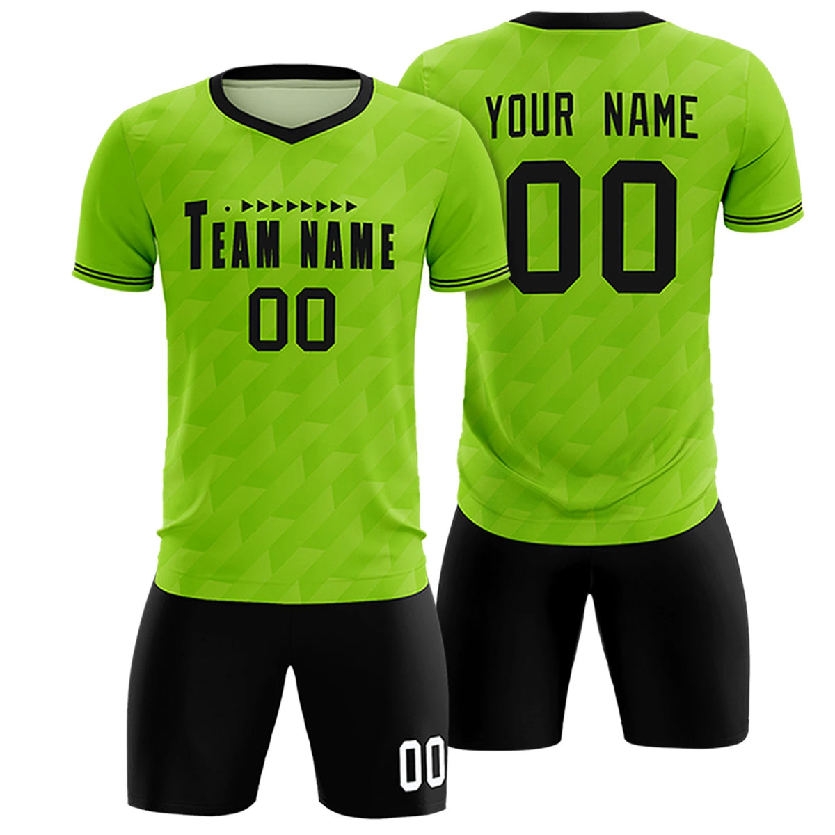 Custom Neon Green Black Training Uniform Soccer Sets Jersey