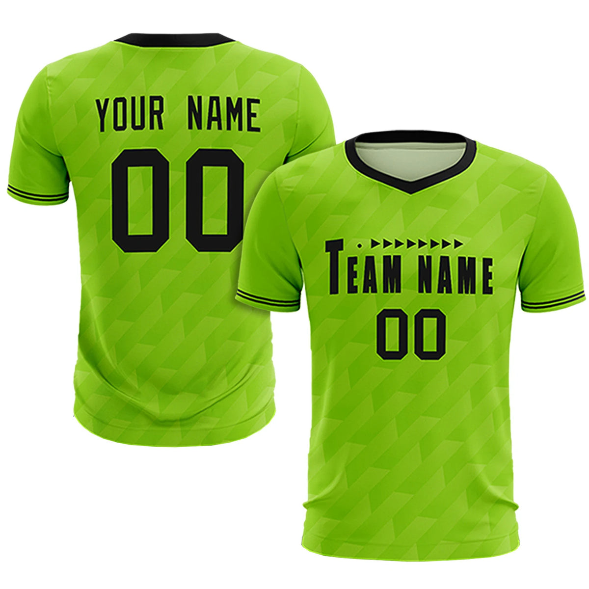 Custom Neon Green Black Training Uniform Soccer Sets Jersey