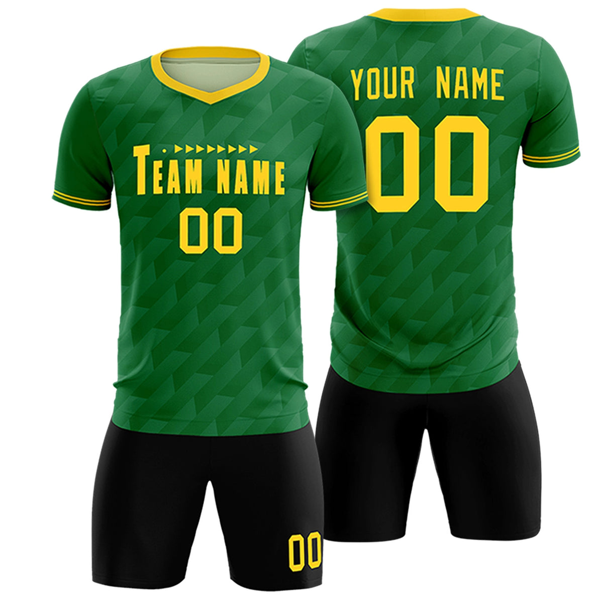 Custom Kelly Green Black Training Uniform Soccer Sets Jersey