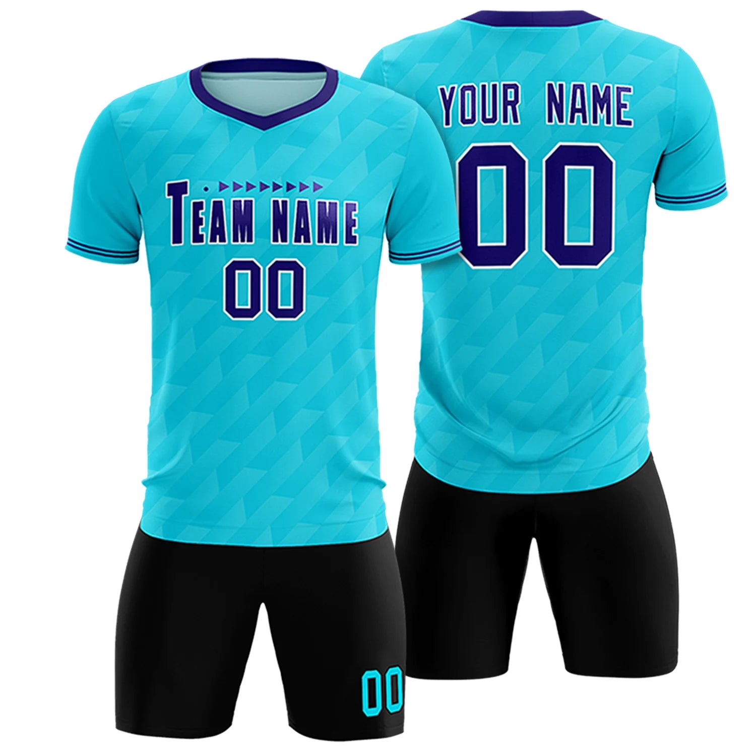 Custom Sky Blue Purple Training Uniform Soccer Sets Jersey