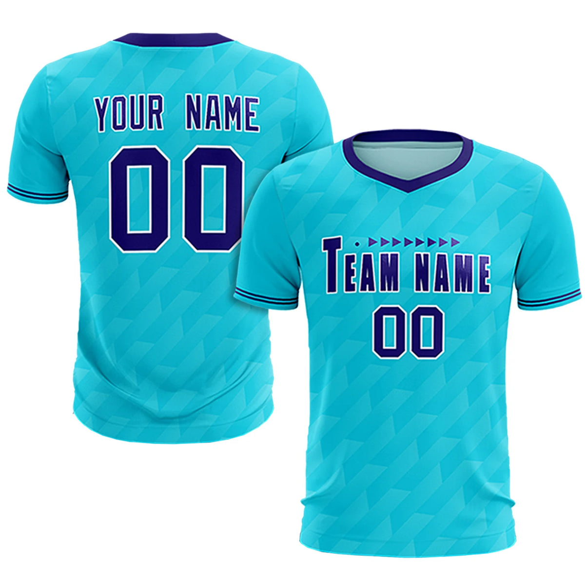 Custom Sky Blue Purple Training Uniform Soccer Sets Jersey