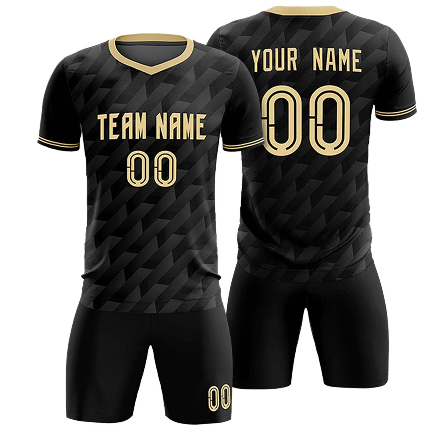 Custom Black Khaki Training Uniform Soccer Sets Jersey