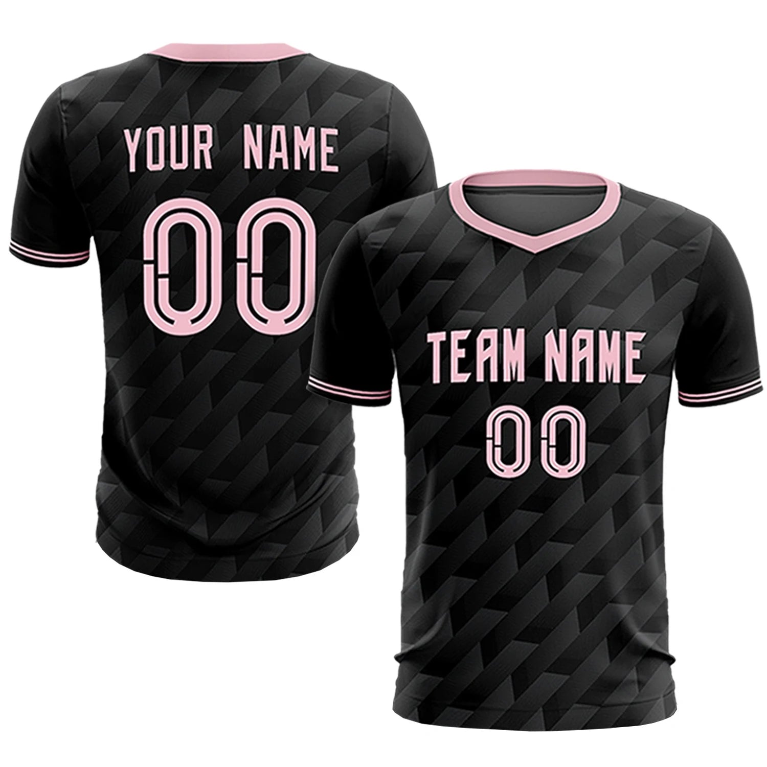 Custom Black Light Pink Training Uniform Soccer Sets Jersey