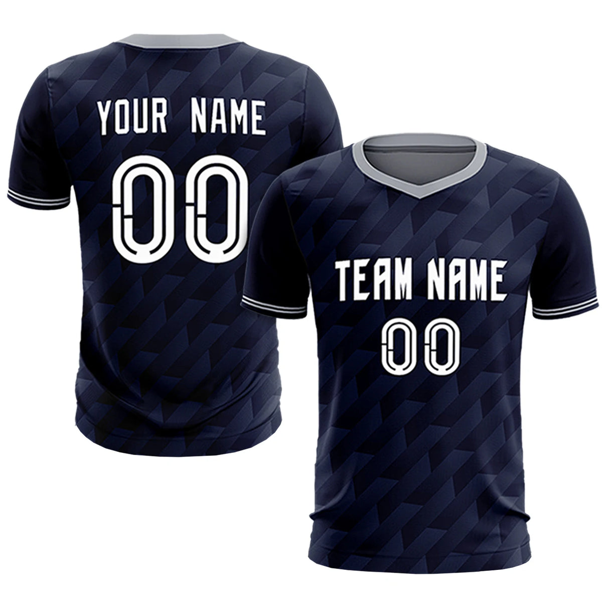 Custom Navy Gray Training Uniform Soccer Sets Jersey