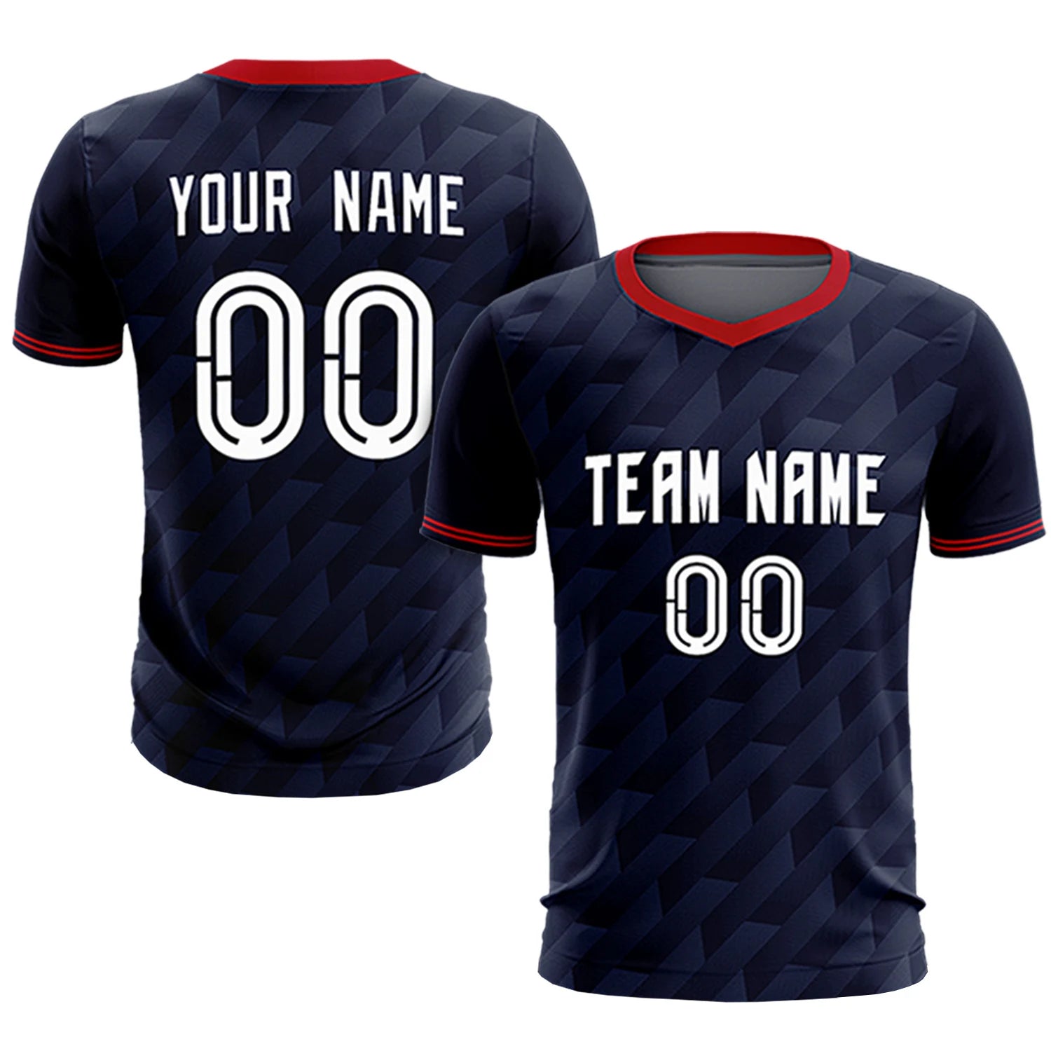 Custom Navy Red Training Uniform Soccer Sets Jersey