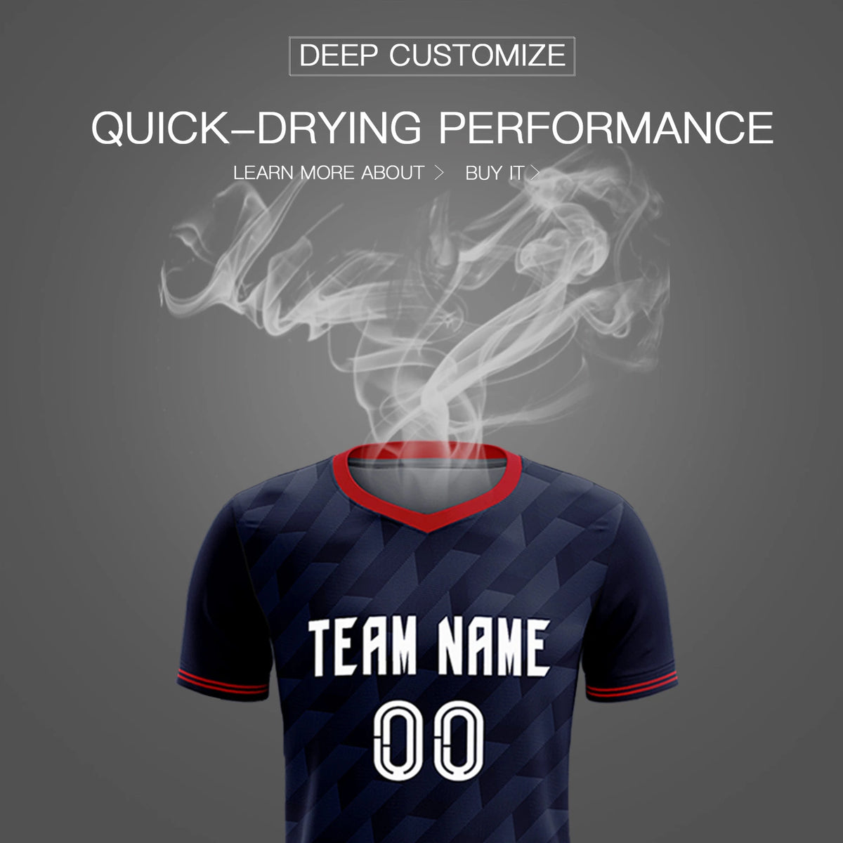Custom Navy Red Training Uniform Soccer Sets Jersey