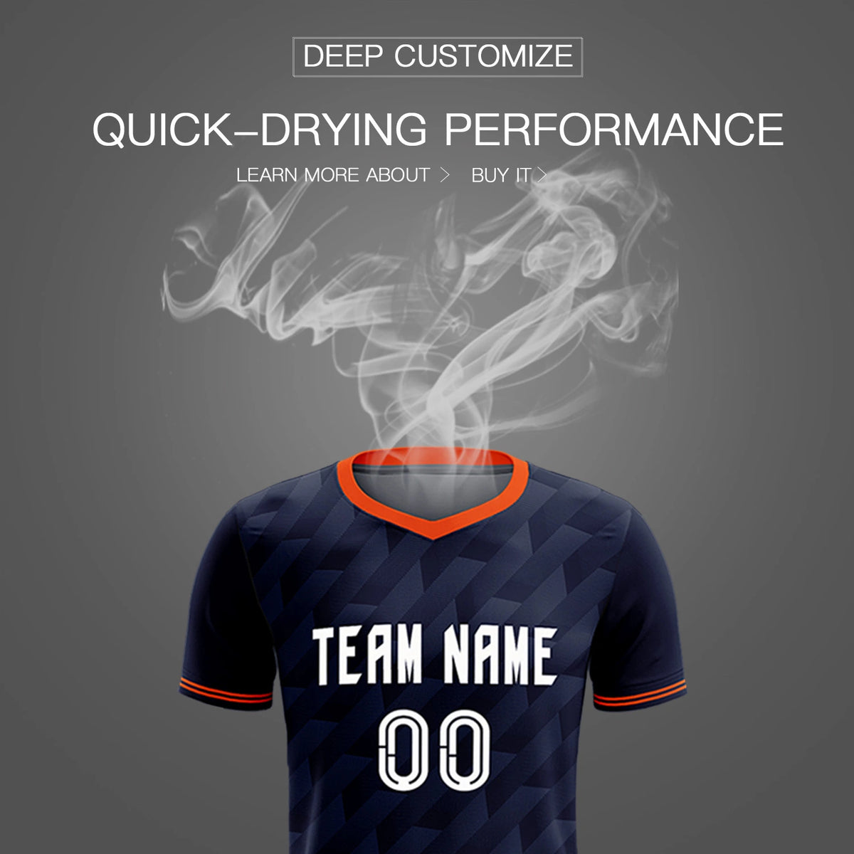 Custom Navy Orange Training Uniform Soccer Sets Jersey