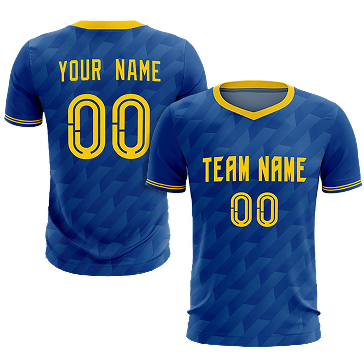 Custom Royal Blue Gold01 Training Uniform Soccer Sets Jersey