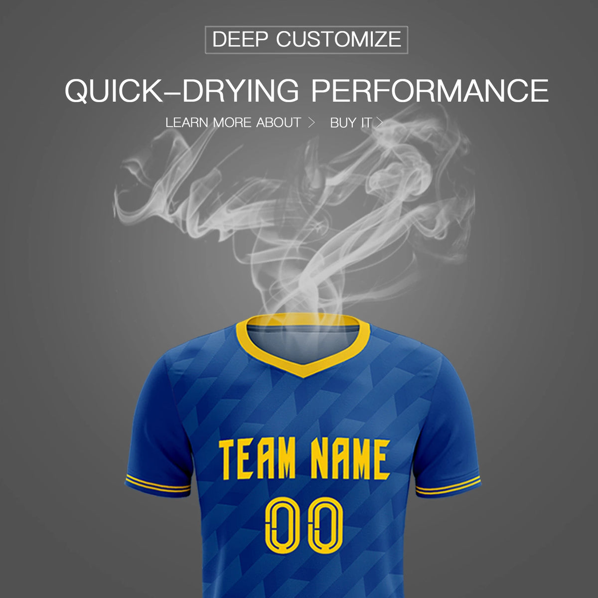 Custom Royal Blue Gold01 Training Uniform Soccer Sets Jersey