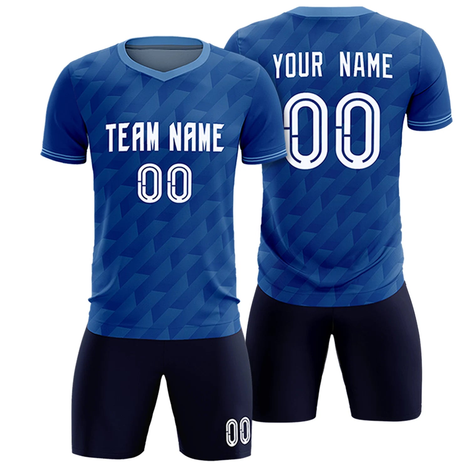 Custom Royal Blue Light Blue Training Uniform Soccer Sets Jersey